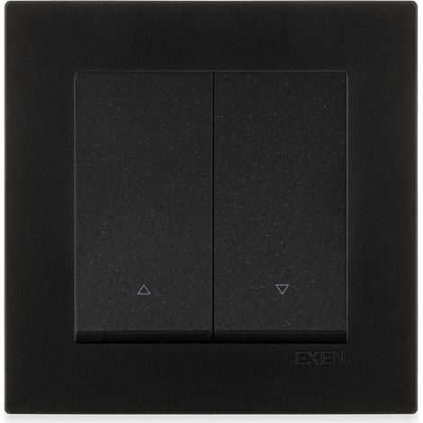Bouton de volet roulant noir métallisé – ensemble complet avec plaque – 216/14E EXEN (1/3)