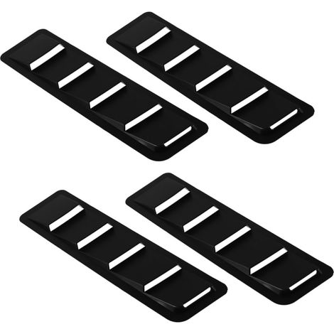 Cubierta de entrada de aire para capó de coche de ABS negro (4 piezas) (1/5)