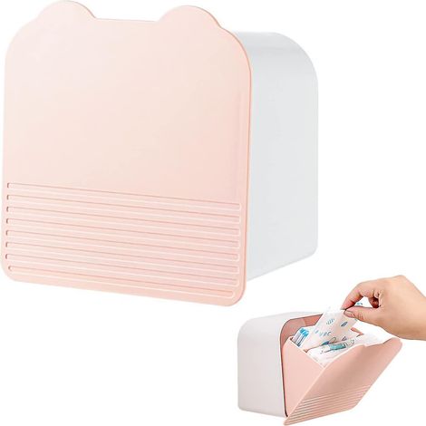 Boîte de rangement pour serviettes hygiéniques, sac de rangement portable en plastique pour serviettes hygiéniques de salle de bain (1/5)