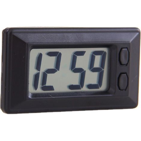 BEBUSINGOTO Reloj digital LCD - Reloj ultrafino para coche MiniTable Reloj electrónico con tablero de instrumentos Reloj electrónico con pantalla de hora y calendario (1/5)