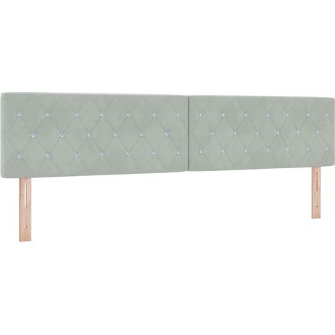 Maison Exclusive - Cabecero LED con tiras LED Manual Gris Claro 2