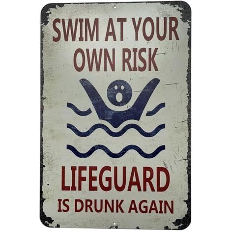 (20x30cm)Plaque d'avertissement de piscine en métal, nneau en métal Pool Knowledge Éducation aux règles de la piscine nneau d'avertissement pour la sécurité extérieure de la ferme et de (1/5)