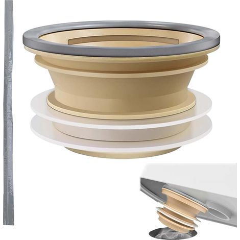100-110mm Joint d'Étanchéité Wc WISIRENT, Bague d'Étanchéité pour Wc Anneau en Caoutchouc de Toilette, Joint Étanche Aux Odeurs et à l'Eau Universel Bride Résistant Aux Odeurs pour Les Toilettes (1/5)