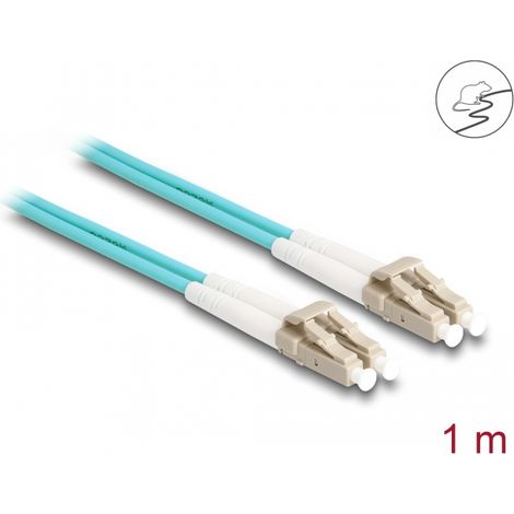 Delock Cable de fibra Ã³ptica con cobertura metÃ¡lica LC Duplex a LC Duplex Multimodo OM3 1 m