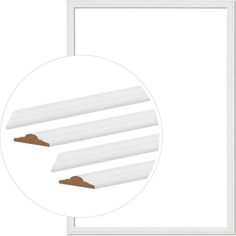 KGM Weiße Wandleisten 50x70cm- Set 4-teilig - MDF selbstklebend (1/5)