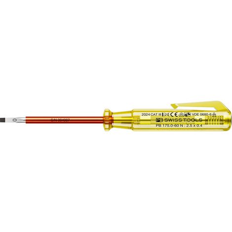PB Swiss Tools Phasenprüfer VDE einpolig 2,5 x 0,5 x 60mm PB