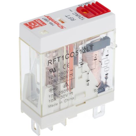 RS PRO Relais sans accrochage 1 RT, bobine 12V c.a. Enfichable 530mW ( Prix pour 1 )