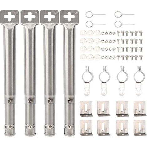 4 pieces adjustable burners from 30.5 to 44.5 cm, universal adjustable replacement tube burners for camping grill, grill for (1/5)