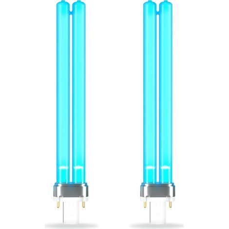 Ampoule UV 11W PLS G23 2 Broches, Ampoules de Filtre d'Étang, Ampoules UVC Ultraviolettes, Tube UV de Remplacement G23 PLS pour la Désinfection des Étangs et Aquariums à Poissons, Lot de 2 (1/5)