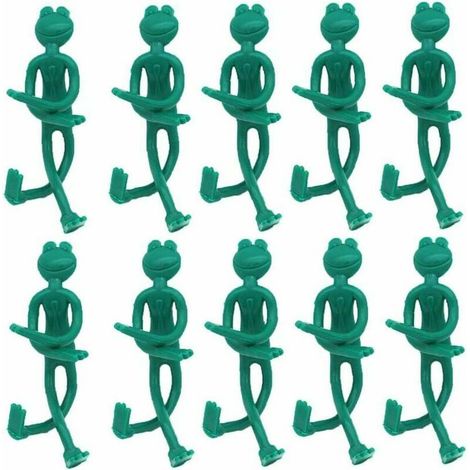 Legami per alberi da giardino, stile rana, pieghevoli, decorativi, per piante, supporto per giardinaggio, 10 pezzi