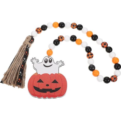 Guirlande de perles en bois décorative avec plateau à étages perlé de 3 pièces pour Halloween (1/5)