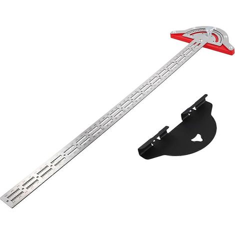 Règle de menuisier, rapporteur d'angle, équerre en T, outils de traçage pour le travail du bois, 45 cm (1/5)