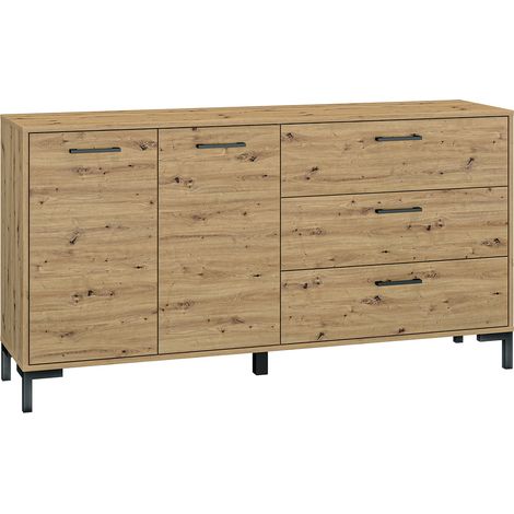 Bufé 2 puertas 3 cajones 160 cm Liora Madera (1/5)