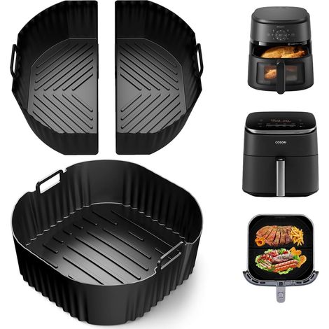 Set di 3 stampi in silicone per friggitrice ad aria, accessori per vassoi per friggitrice ad aria (2 x 3,1 L + 1 x 6,2 L) per Philips 2000 Series NA230 XL 6,2 L