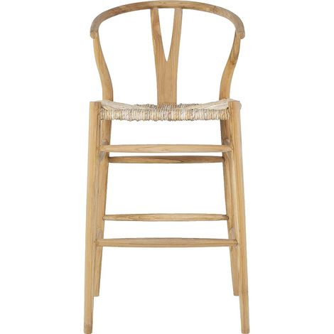 Tabouret de bar en teck et paille - Naturel - POGIANA (1/4)