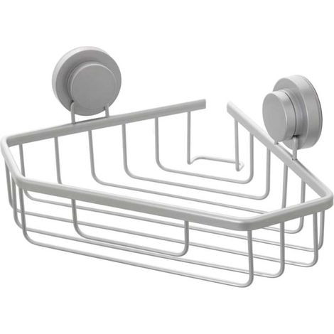 Exagonshop Mensola angolare vasca doccia in alluminio silver Alu