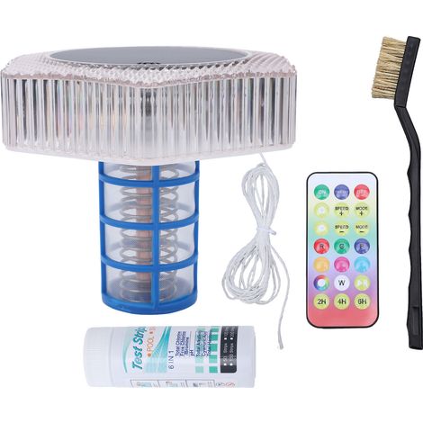 Ioniseur de piscine solaire, lumières RGB changeantes, nettoyeur flottant automatique, purification, nuit, pour SPA salé (1/5)