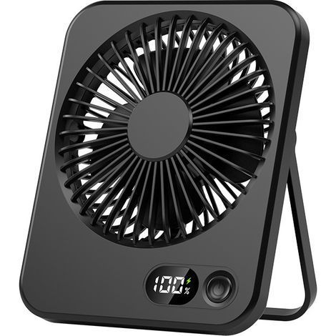 Mini-Tischventilator, leistungsstarker Ringventilator, kleiner wiederaufladbarer USB-Tischventilator mit 3 Geschwindigkeitsstufen für den Innen- und Außenbereich (weiß) (1/5)