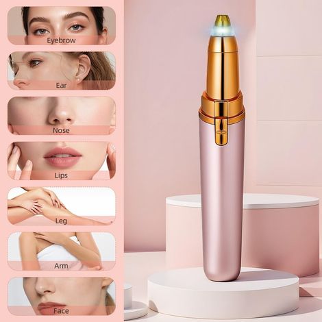 Tondeuse à poils de nez pour femmes, rasoir à sourcils, électrique, épilateur facial pour femmes, tondeuse à sourcils rechargeable pour le corps, les poils du visage, les lèvres, le menton, intégrée ( (1/3)