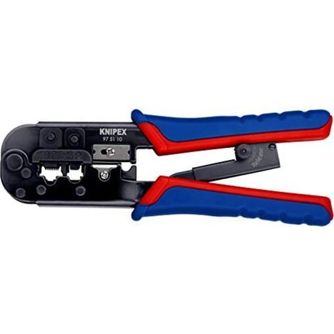 KNIPEX 97 51 10 Pinza per connettori modulari tipo "Western" con manici multicomponente brunita 190 mm