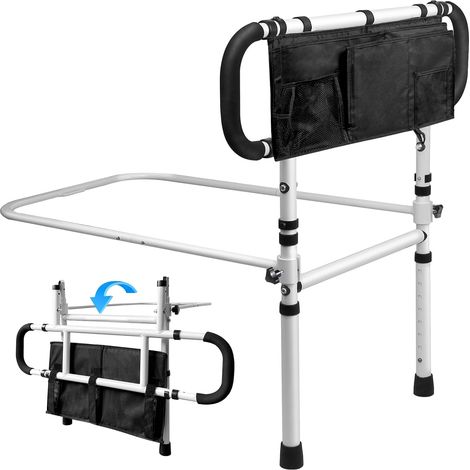 Barrière de lit pour personnes âgées et adultes, hauteur réglable et extensible, barrière de protection de lit pliable avec poche de rangement, rail de sécurité de lit robuste (1/5)