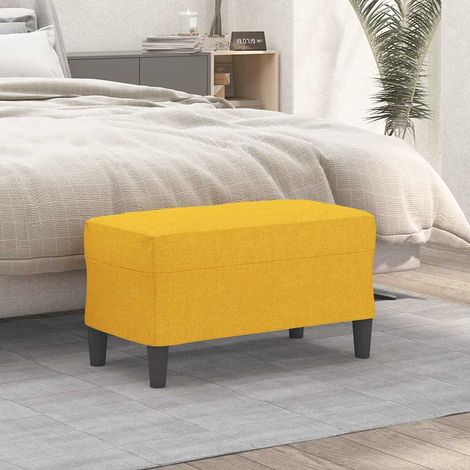 vidaXL Banc Jaune clair 70x35x41 cm Tissu (1/5)