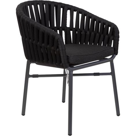 Silla de aluminio con cuerda negro 58x61x77 (1/5)