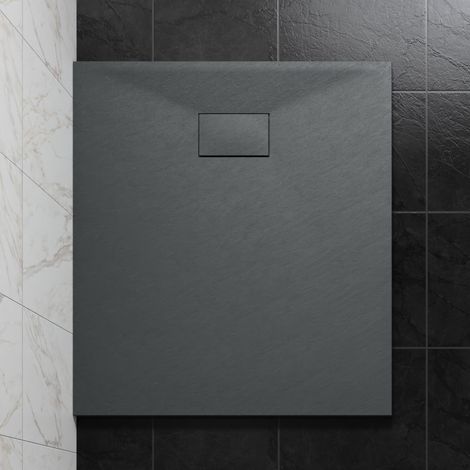 NRG 1100 x 900mm SMC Anthracite Rectangle Slate Effect Bathroom Shower Tray
