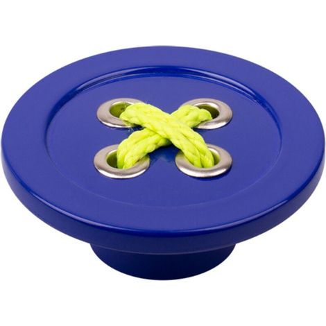Bouton rond avec cordon poignée de meuble Ø 58mm hauteur 22mm avec vis Tiroir Commode Chambre Enfant Original, plastique bleu (1/4)