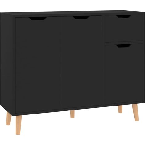 Aparador de madera de ingeniería negro 90x30x72 cm vidaXL (1/5)