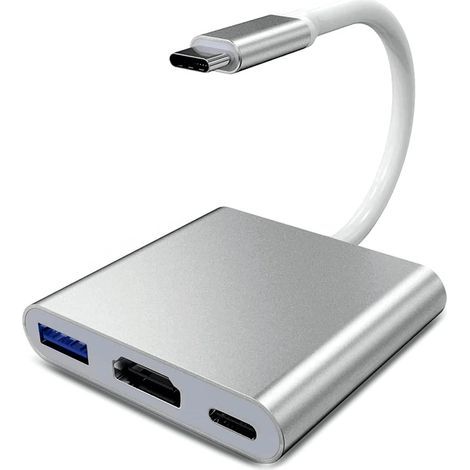 Adattatore da USB-C a HDMI 4K – Convertitore video Type-C – Porta USB 3.0 per periferiche – Ricarica rapida USB-C (1/5)