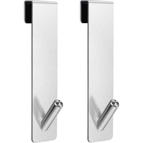 2 Pcs Shower Door Hooks-Diamondless Towel Hooks, Silver Frameless Glass Shower Door Hooks (7 inch) (1/5)