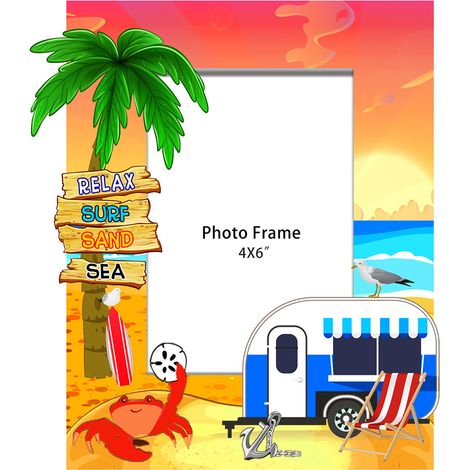 Signes Grimalt Strand-Fotorahmen, rechteckig, rote Rahmen, 23 x 20 x 2 cm – Heimdekoration