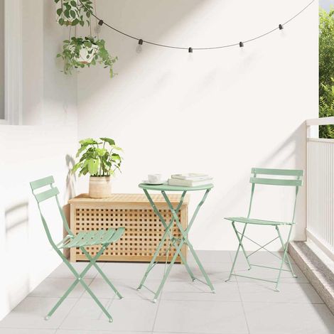 Garden Folding Chair Folding 2 pcs Green 42 x 46 x 82cm Steel vidaXL (1/5)
