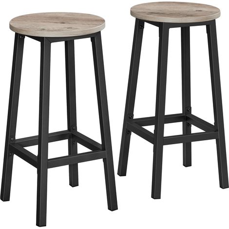 Tabourets de Bar, Lot de 2, Cadre Métallique, Hauteur 65 cm (1/5)