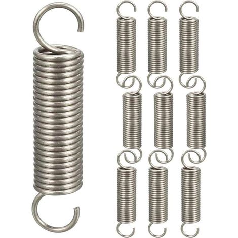 Packung mit 10 verzinkten Doppelhakenfedern – Zug- und Druckfedern – Größen 1, 2, 11, 45 mm – Für technische Baugruppen – 10 Stück (1/5)