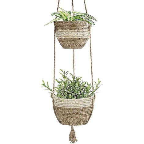 panier Plante Suspendu, Jardinire Suspendue Intrieur Extrieur, Paniers Jardinires Suspendues Avec Crochets Contenants De Plantes, Panier Tisss De (1/4)