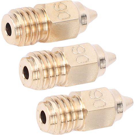 Lot de 3 buses imprimante 3D 0.6mm laiton M6x15mm pour Ender 5 Max résistant usure chaudiere haute temp 300C anti-bouchon (1/5)