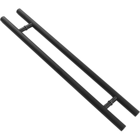 Poignée de porte vitrée noire en acier inoxydable, design ergonomique, tirage-poussée pour porte intérieure et extérieure (1/5)