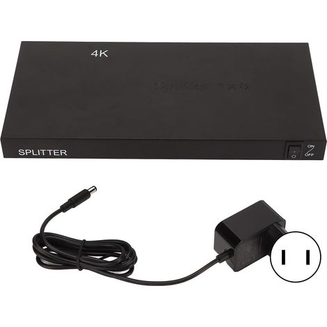 Répartiteur HDMI 4K à 8 ports avec chargeur, compatible PS3/4/5, Nintendo Switch et PC, câble d'alimentation standard américain (1/5)