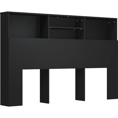 Maison Exclusive - Mueble cabecero negro 160x19x103,5 cm (1/5)