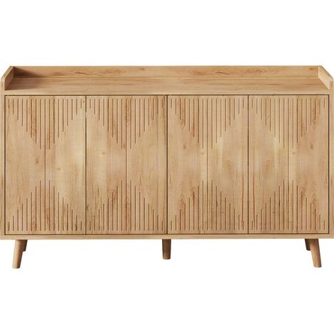 Credenza con 4 ante e ripiani regolabili in MDF 140 x 40 x 84 cm (1/5)