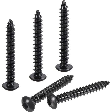 Vis à bois à tête hexagonale, auto-taraudeuses, M4 x 30 mm, en acier au carbone, lot de 50 pièces (1/4)
