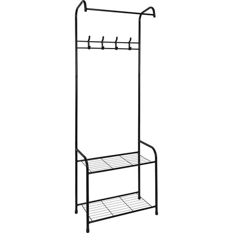 Penderie d'Entrée Multi-Rangements en Métal Noir - DARYL (1/4)