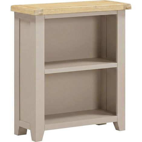Windsor Low Bookcase - L32 x W80 x H91 cm - Putty/Oak