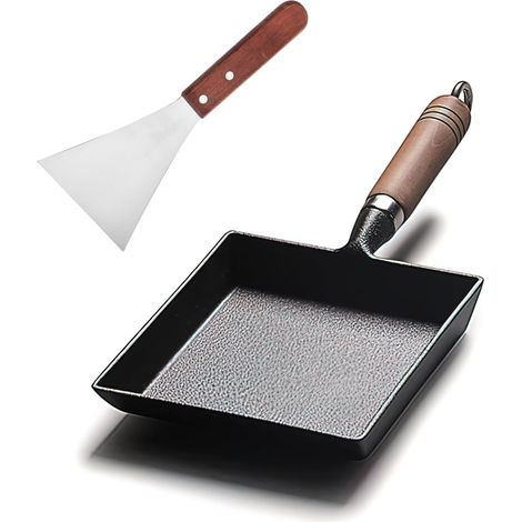 1 Poêle Tamagoyaki Fonte Pré-enduite 22,9x17,8cm Antiadhésive Cuisson Omelette Japonaise (1/5)