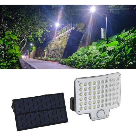 Solar-Außenleuchte mit Bewegungsmelder, 3000 lm, 240 LEDs, Schutzart IP65, regendicht, Solarpanel, 4,9 m Kabel und Fernbedienung für Garage und Terrasse (1/5)