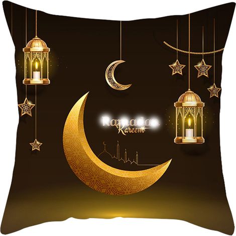 (LTD443-10) Kissenbezug „Goldener Mond“, dekoratives Amazon-Kissen für Wohnzimmer, Sofa, Bett oder Kopfteil (1/2)