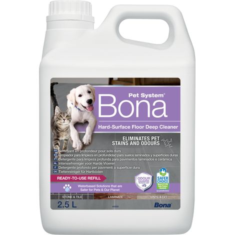 Nettoyant en profondeur pour sols durs 2,5L – Éliminateur d'odeurs d'urine de chat – Neutralisation des odeurs – Prêt à l'emploi – Bona