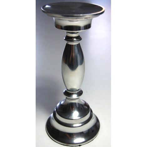 Kerzenleuchter 23cm silber für Stumpenkerze Kerzenständer Kerzenhalter Tischdeko